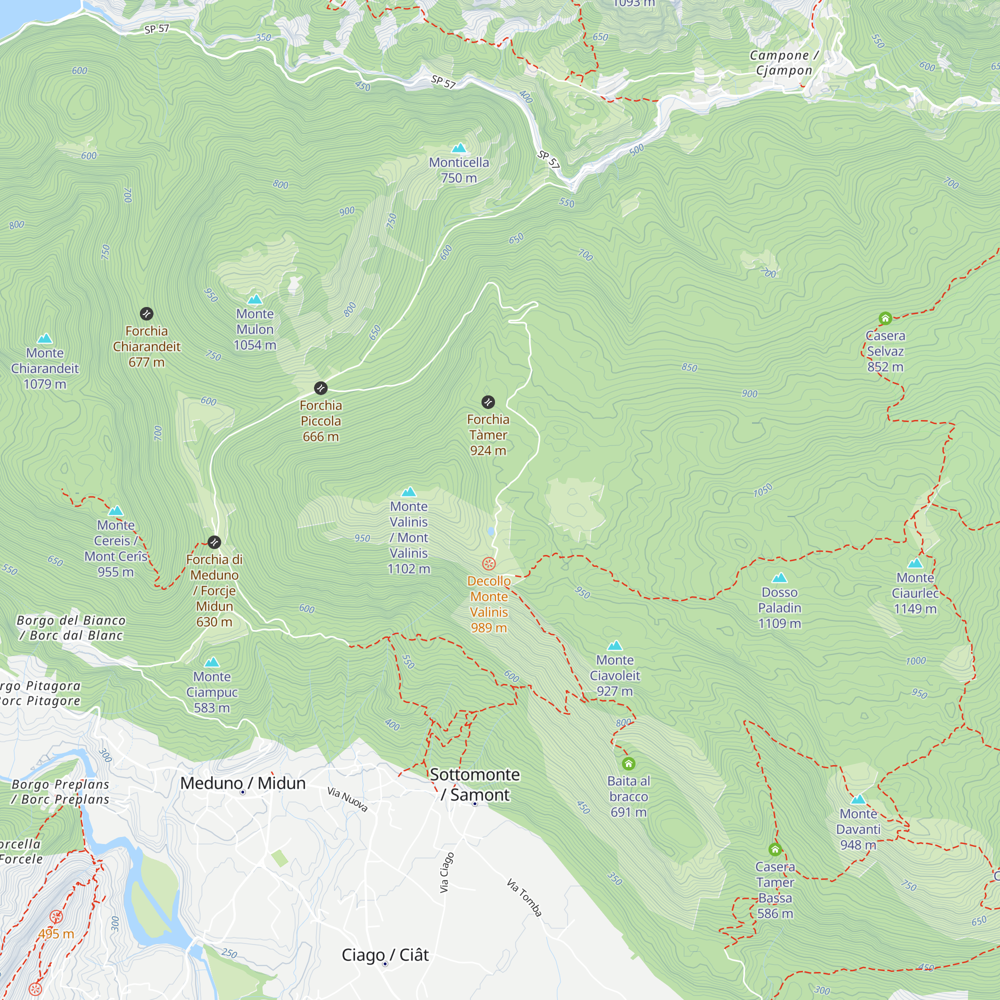 Rifugio Valinis map