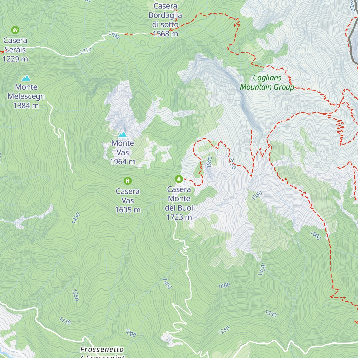 Casera Monte dei Buoi map