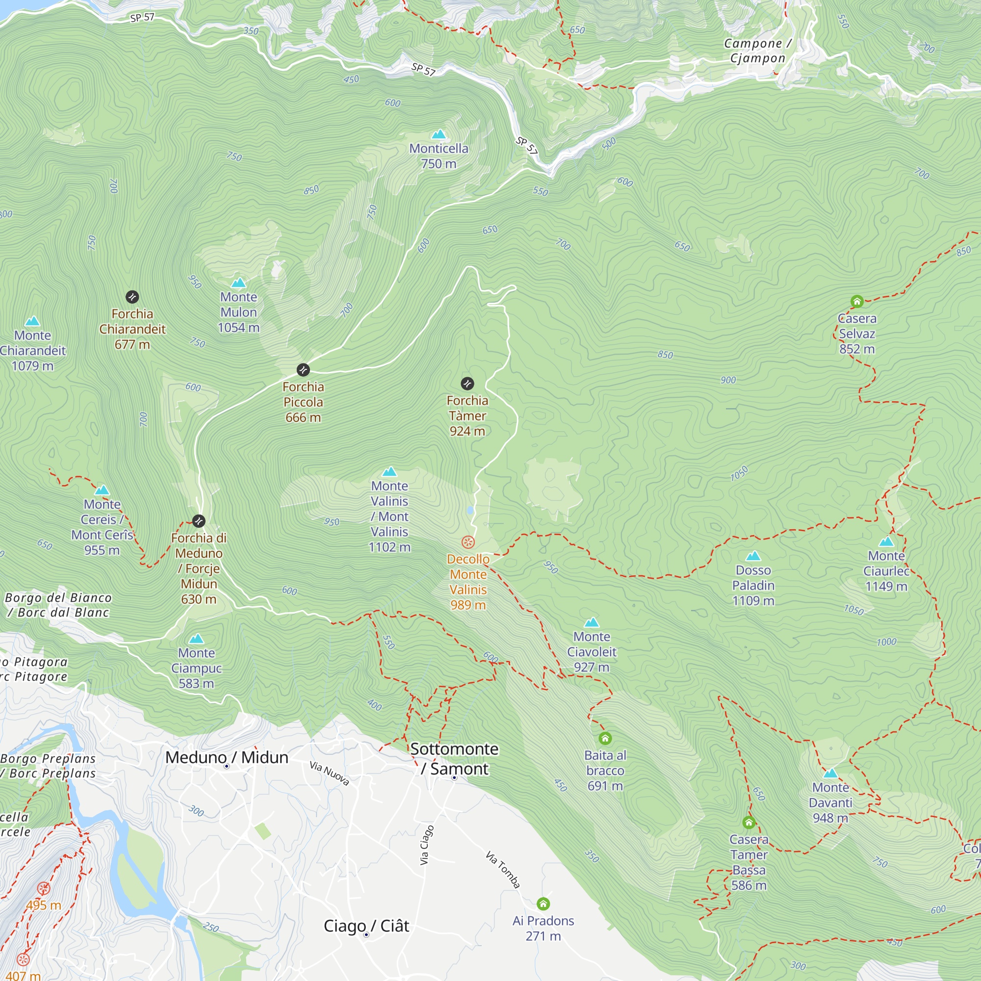 Malga Valinis map