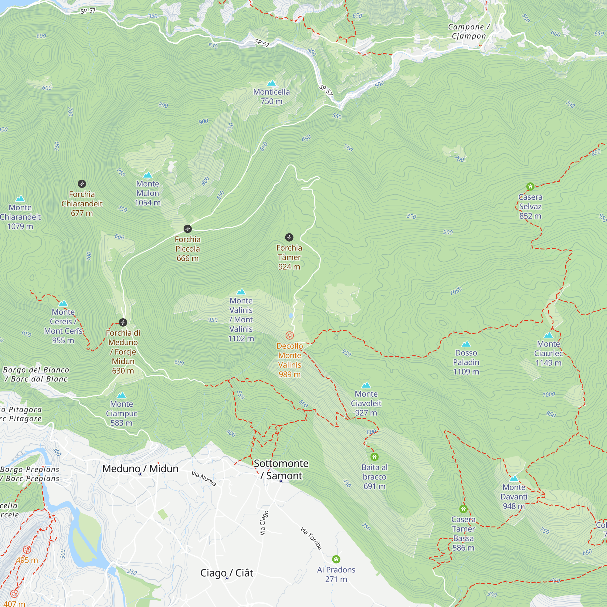 Malga Valinis map
