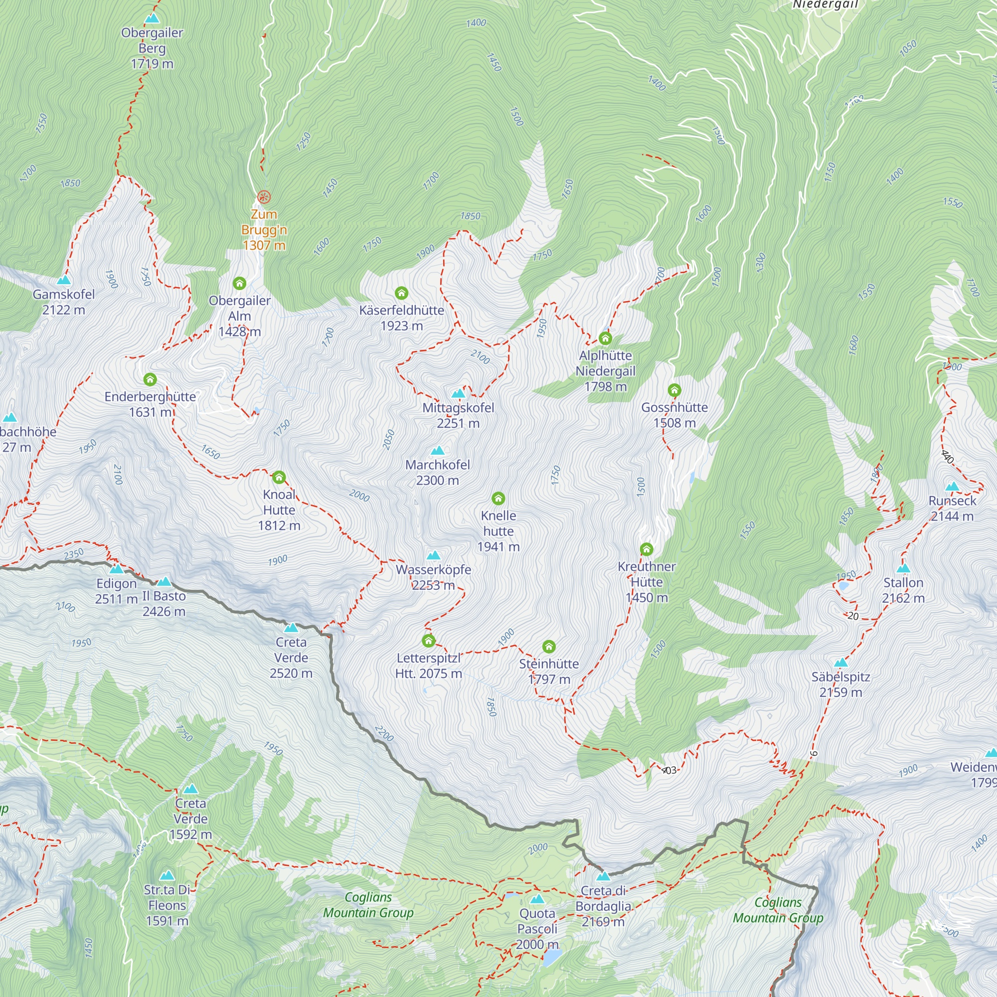 Knelle hutte map