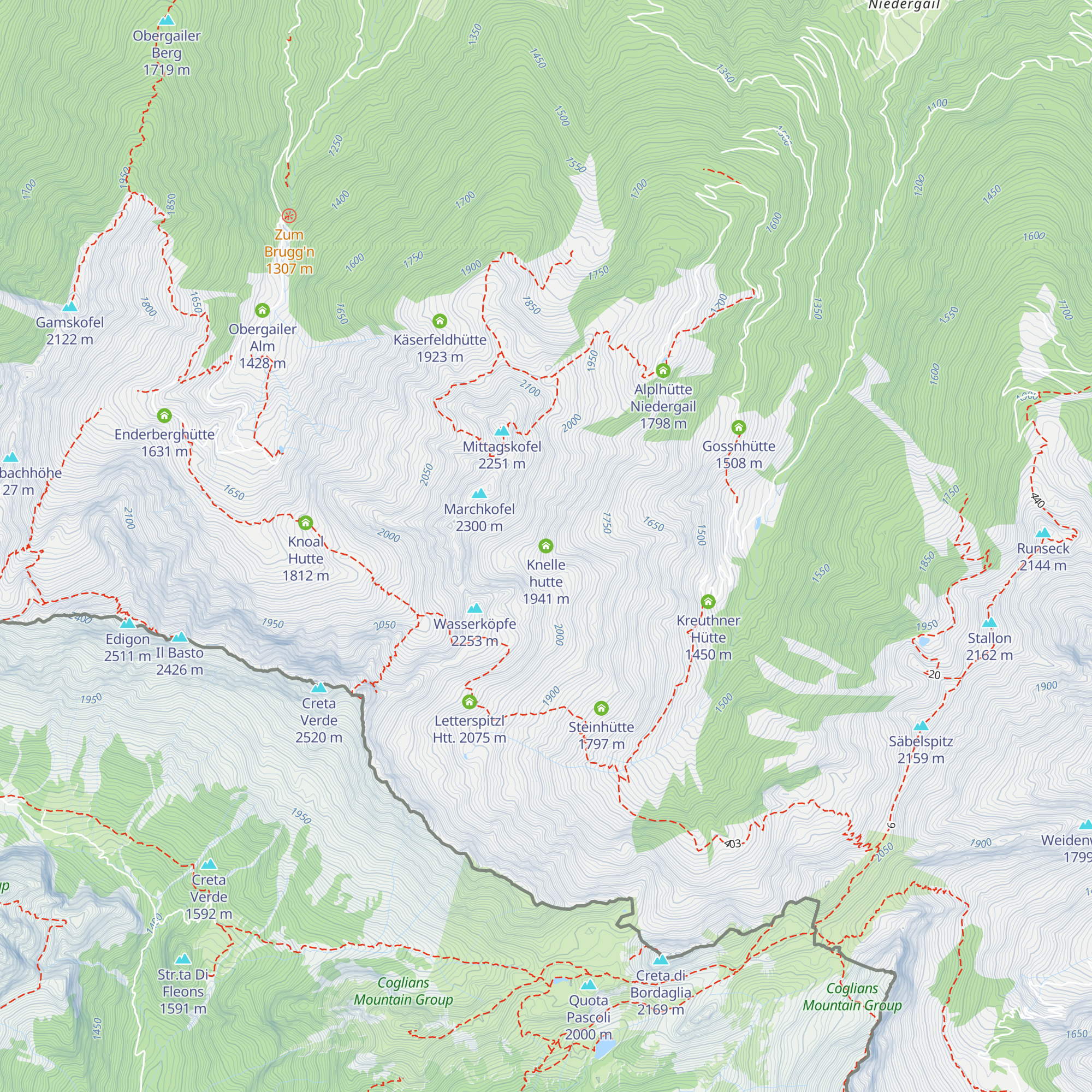 Knelle hutte map