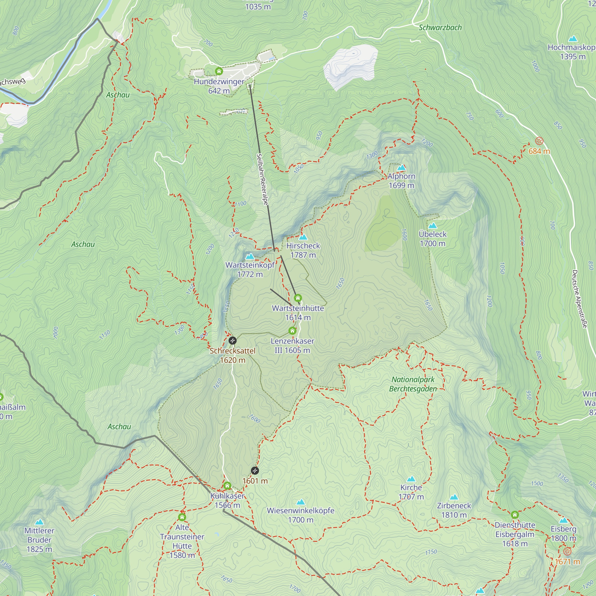 Wartsteinhütte map