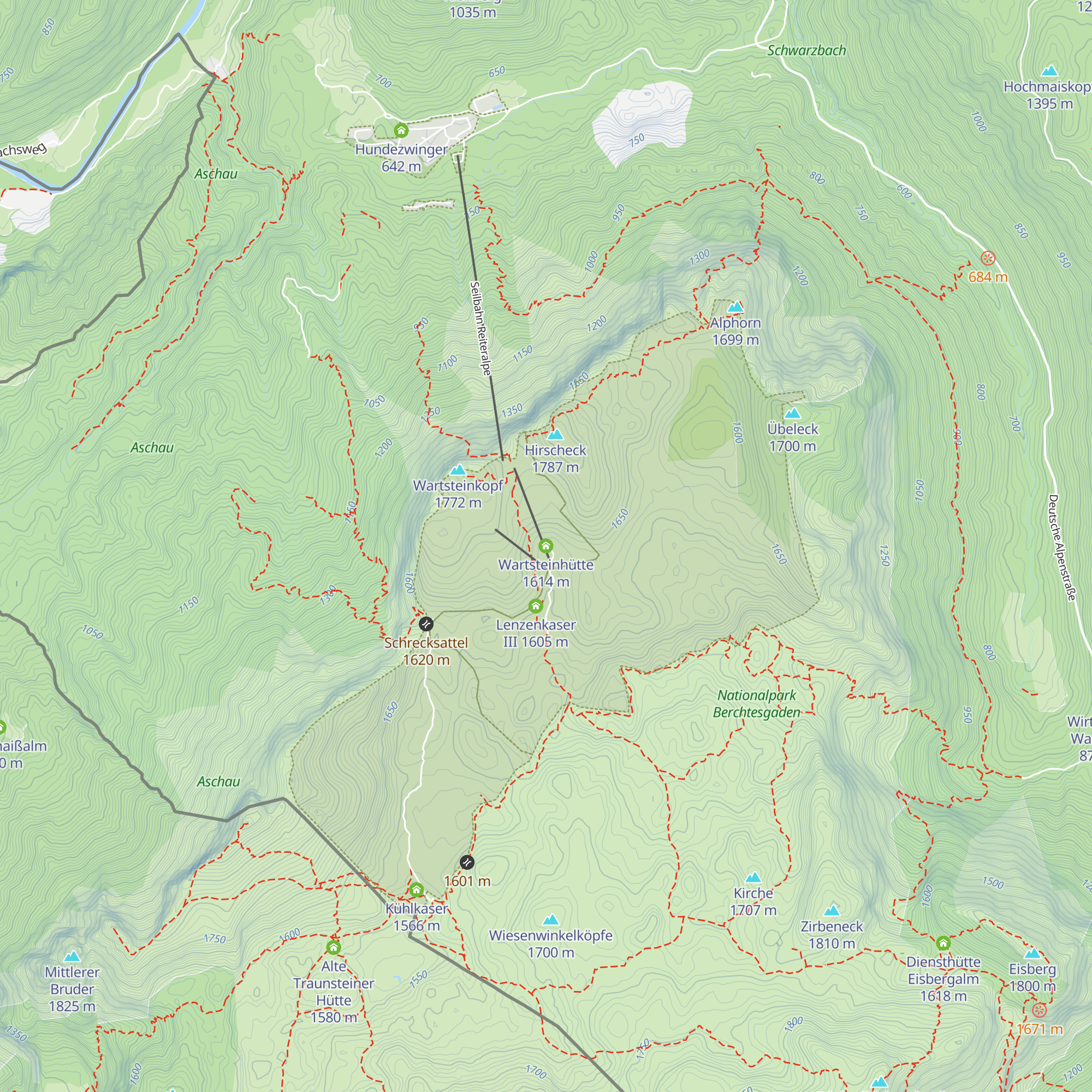 Wartsteinhütte map