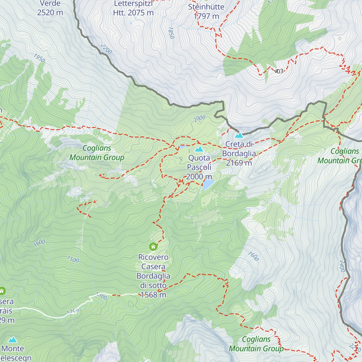 Casera Bordaglia di sopra map