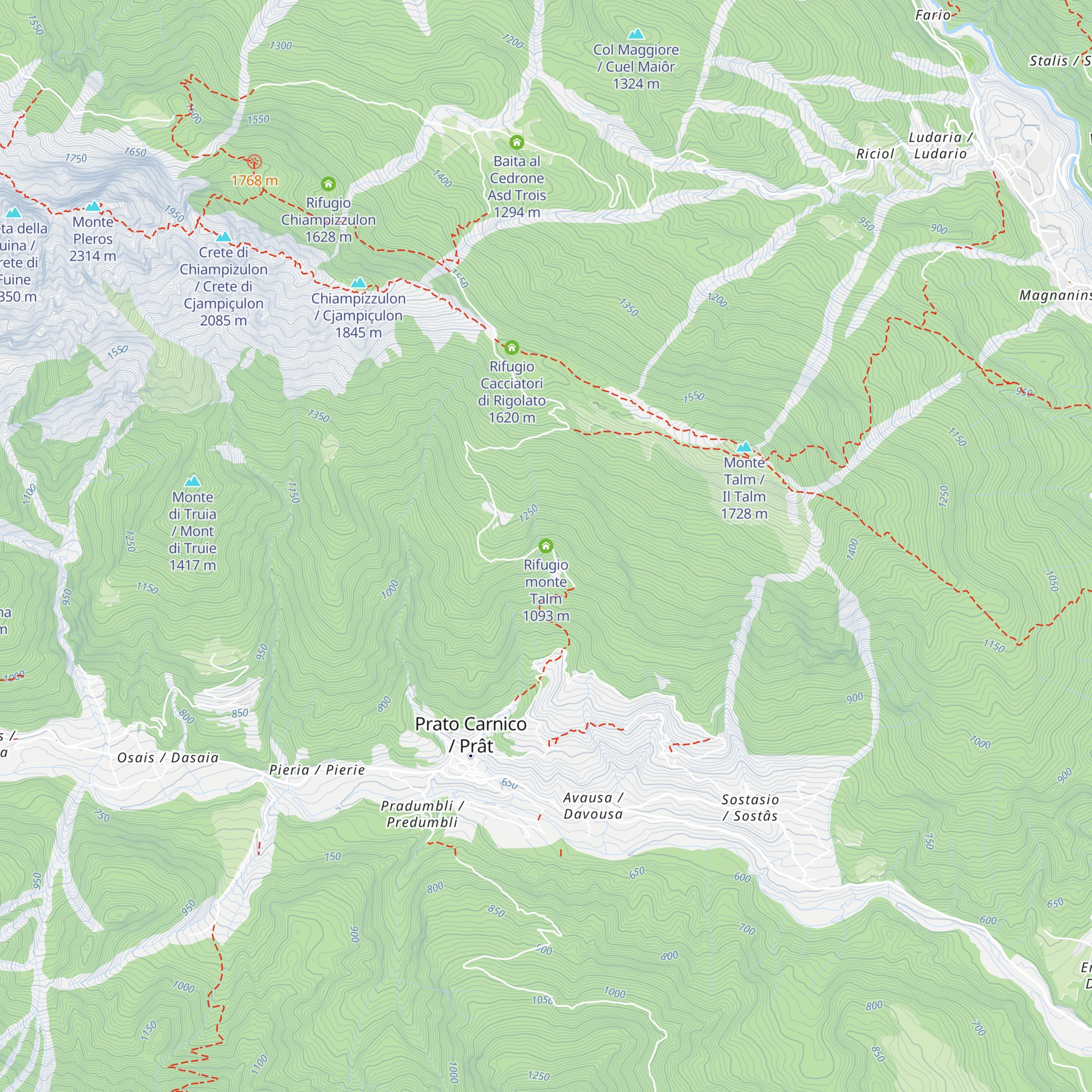 Rifugio monte Talm map