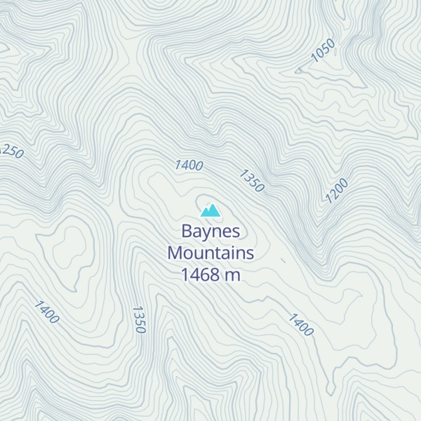 Map of Baynes Mountains