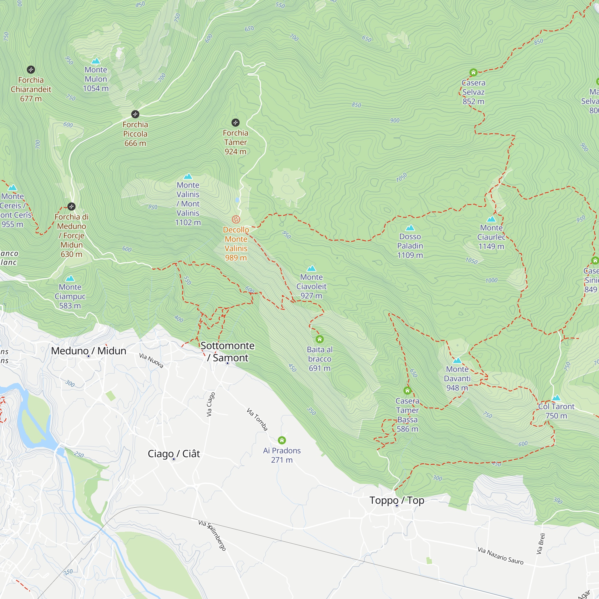 Malga Chiavoleit map