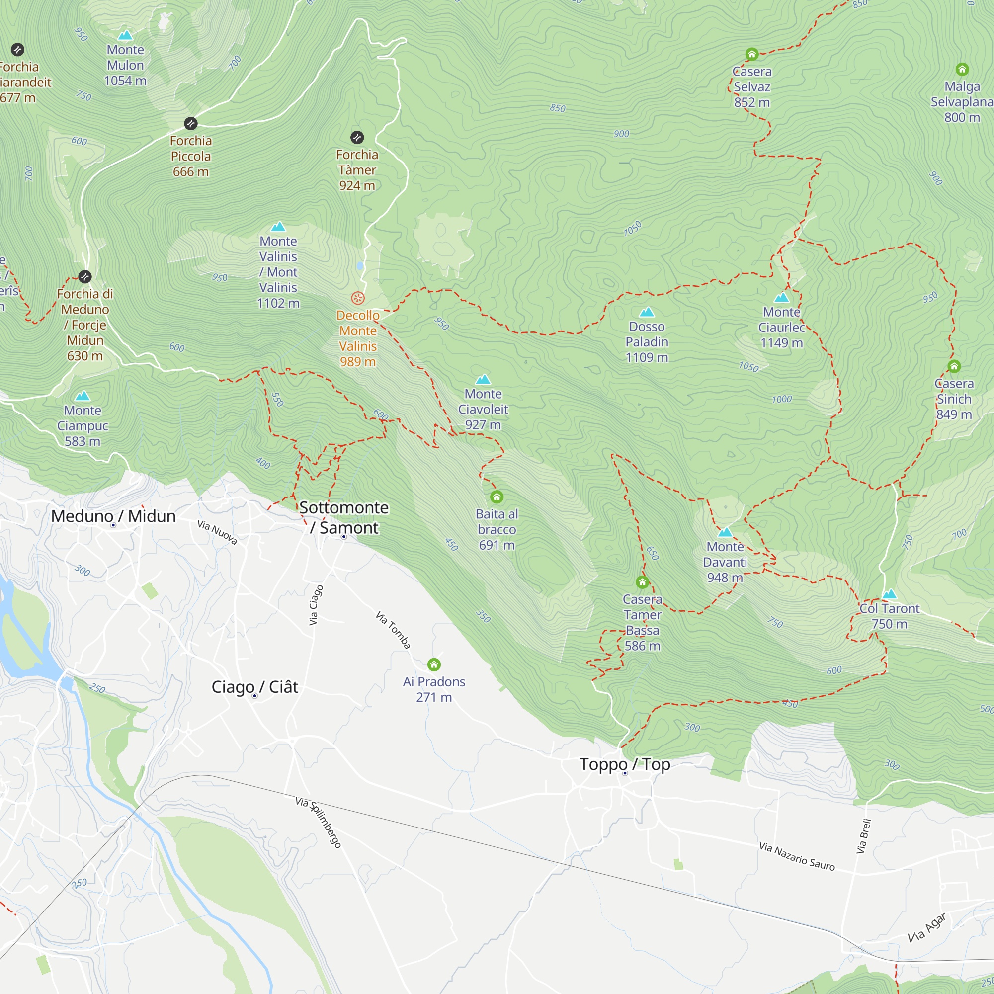 Baita al bracco map
