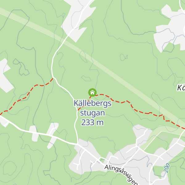 Map of Källebergs stugan