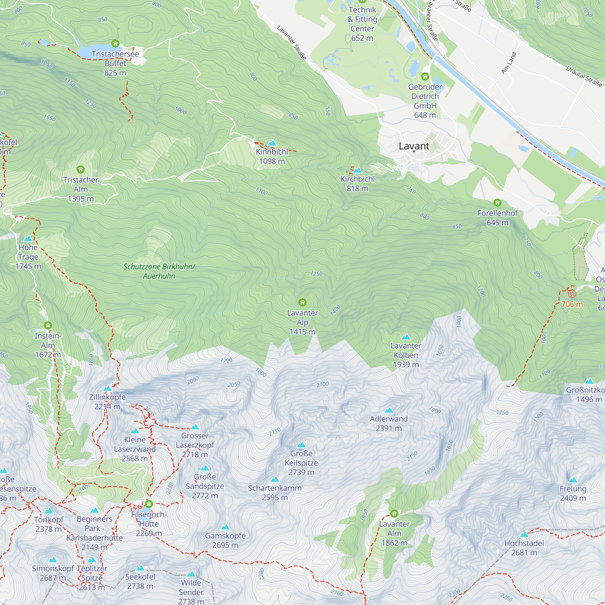 Lavanter Alp map