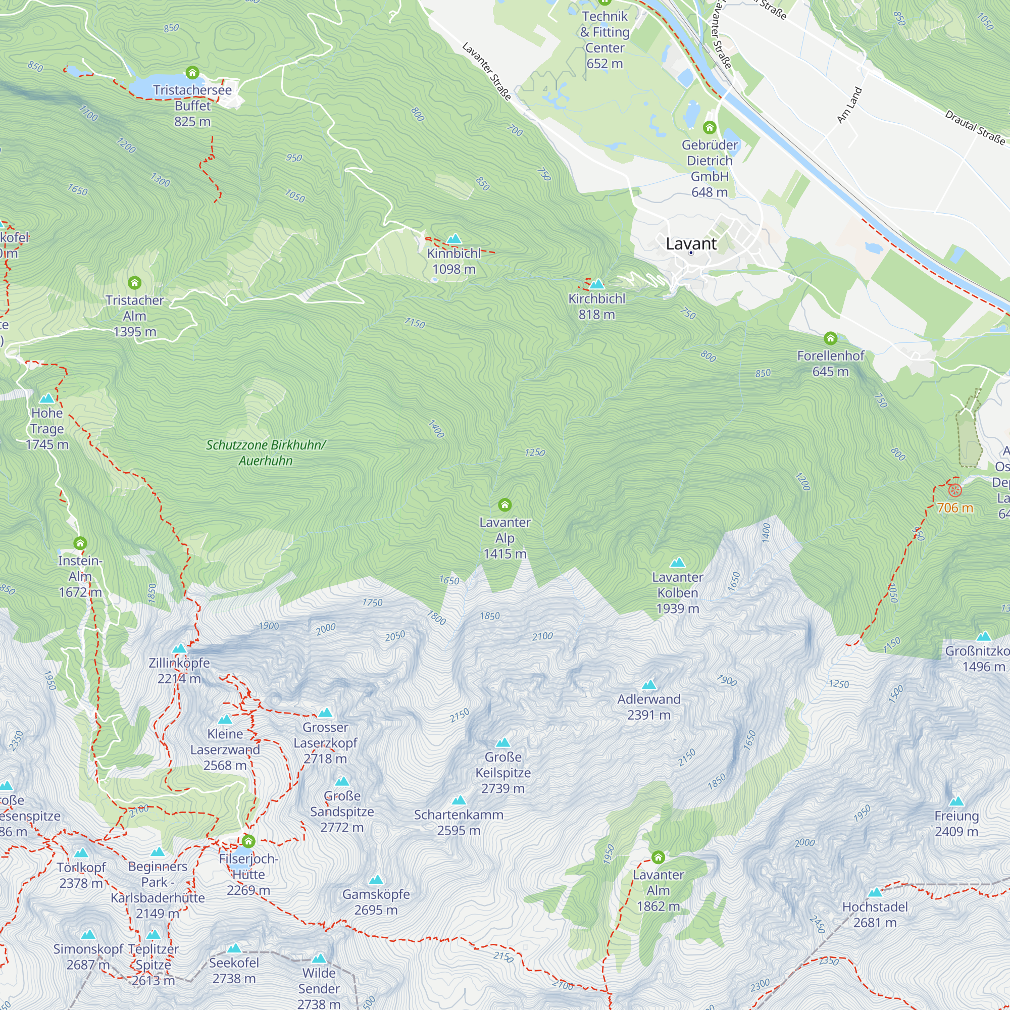 Lavanter Alp map