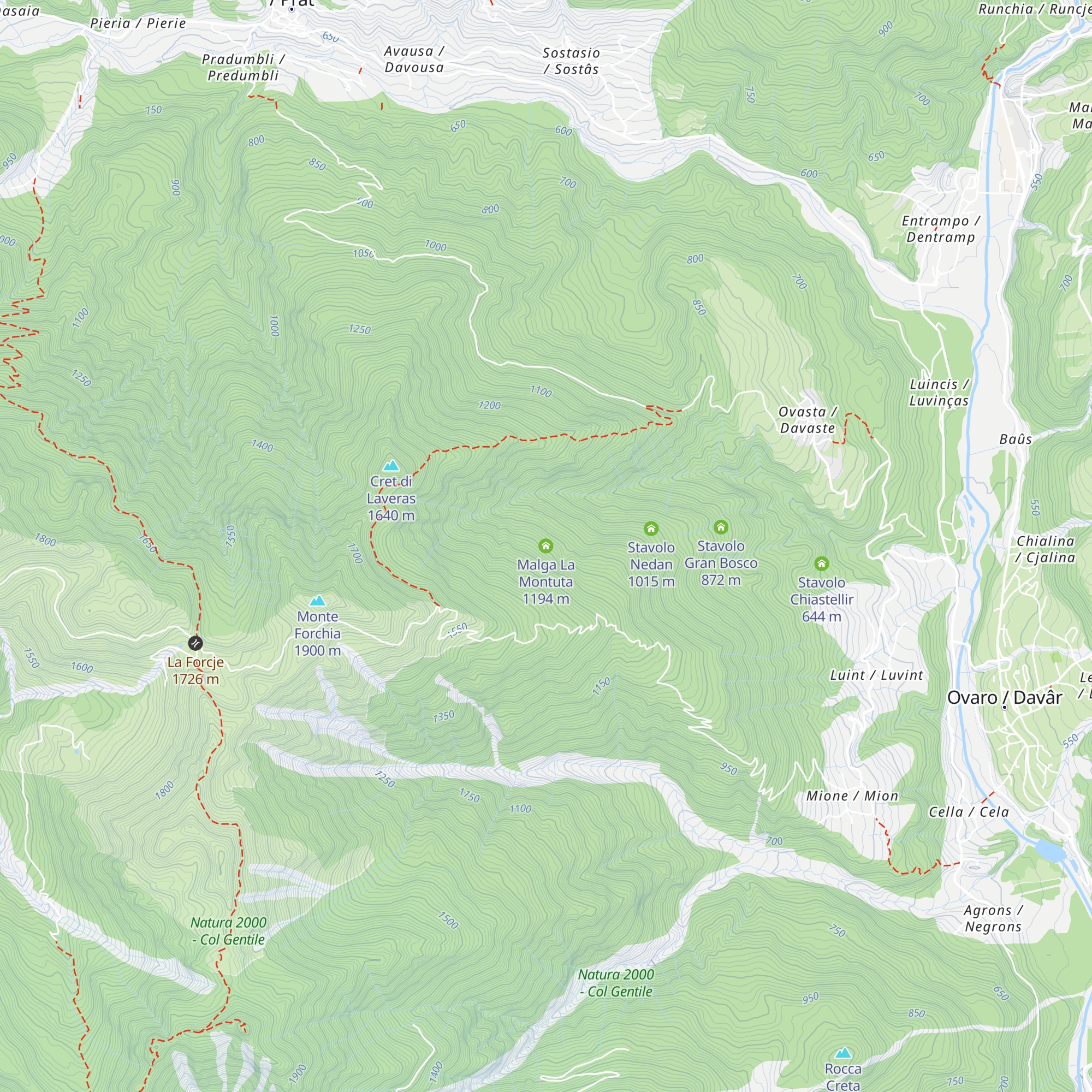 Malga La Montuta map