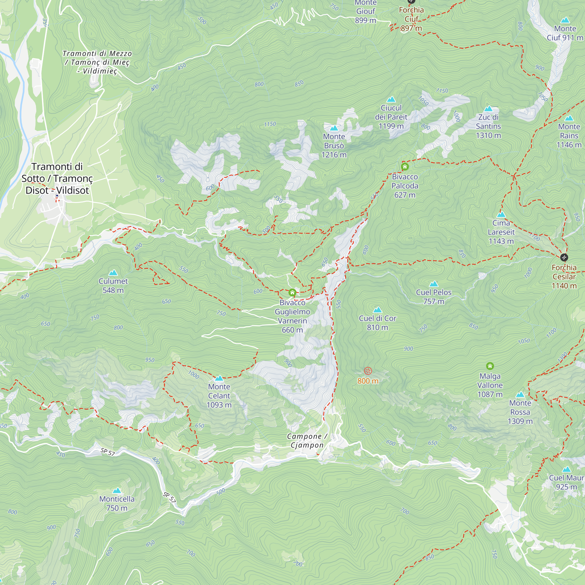 Bivacco Guglielmo Varnerin map
