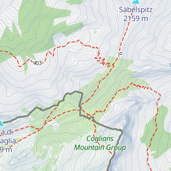 Map of Kreuzleithöhe / Punta di Giramondo