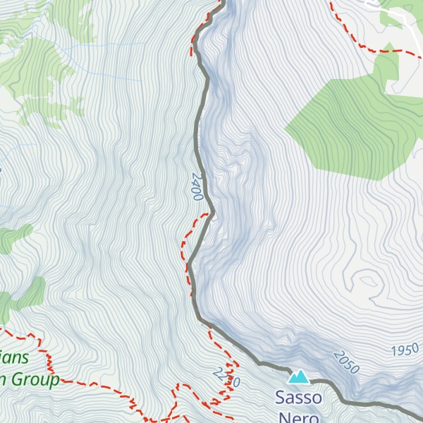 Map of Monte Volaia / Wolayer Köpf