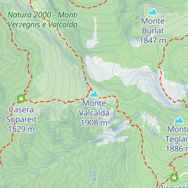 Map of Monte Valcalda