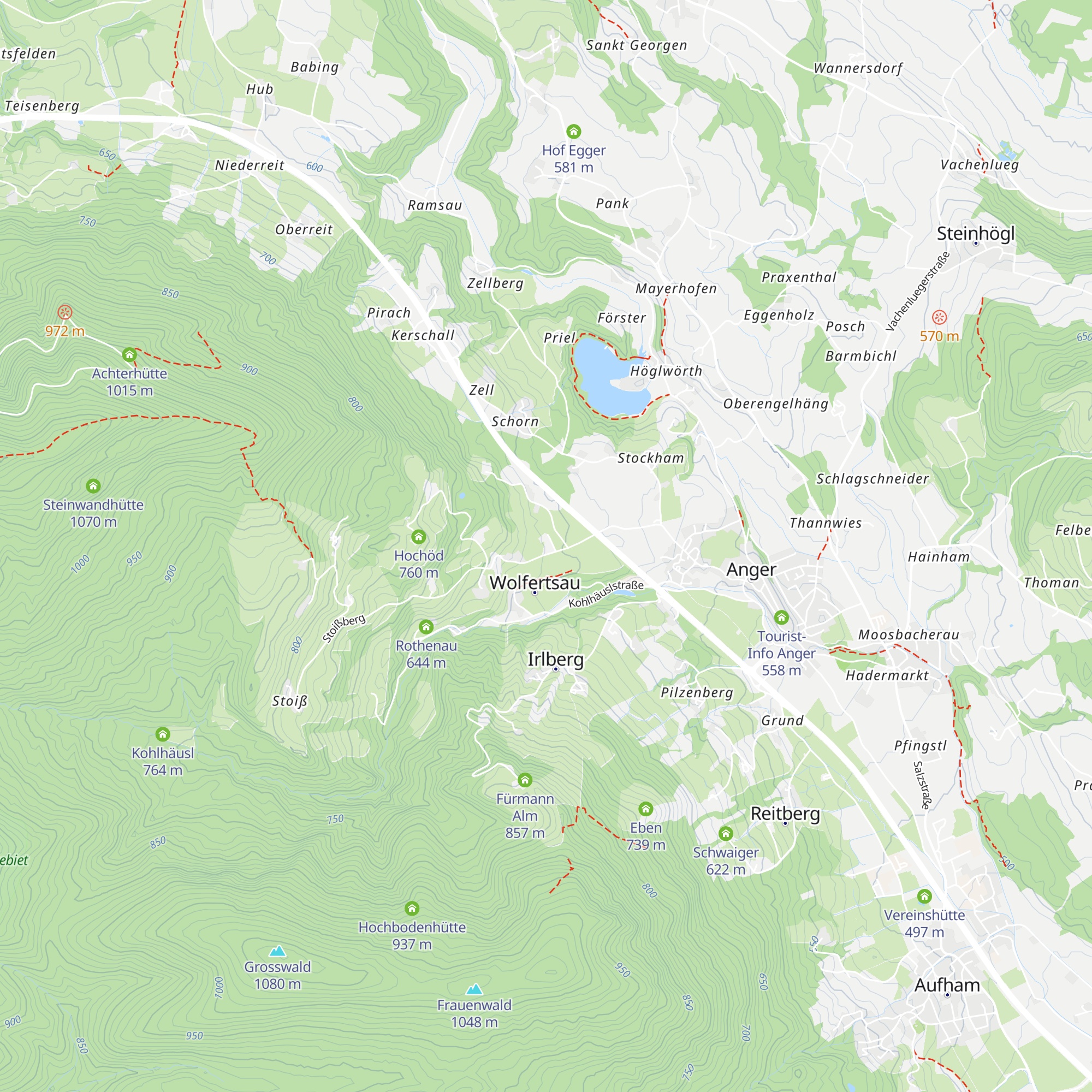 Hütten map