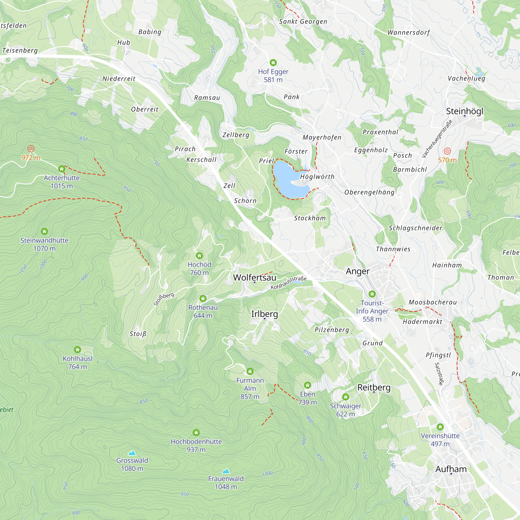 Hütten map