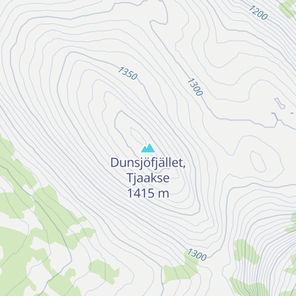 Map of Dunsjöfjället, Tjaakse