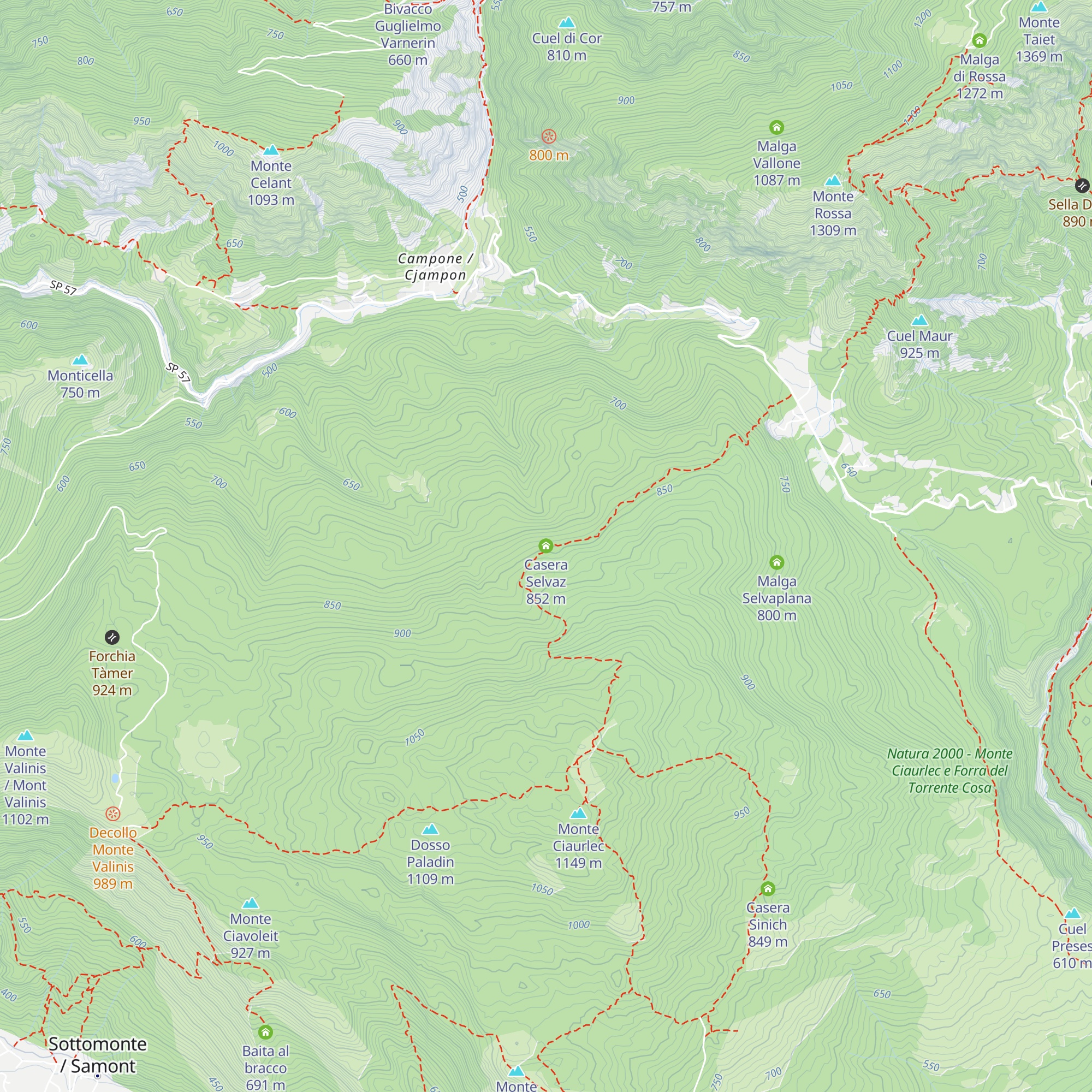 Casera Selvaz map