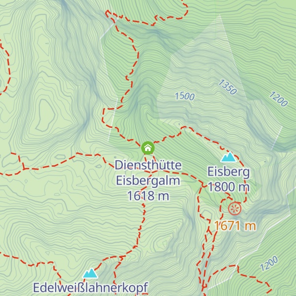Map of Diensthütte Eisbergalm