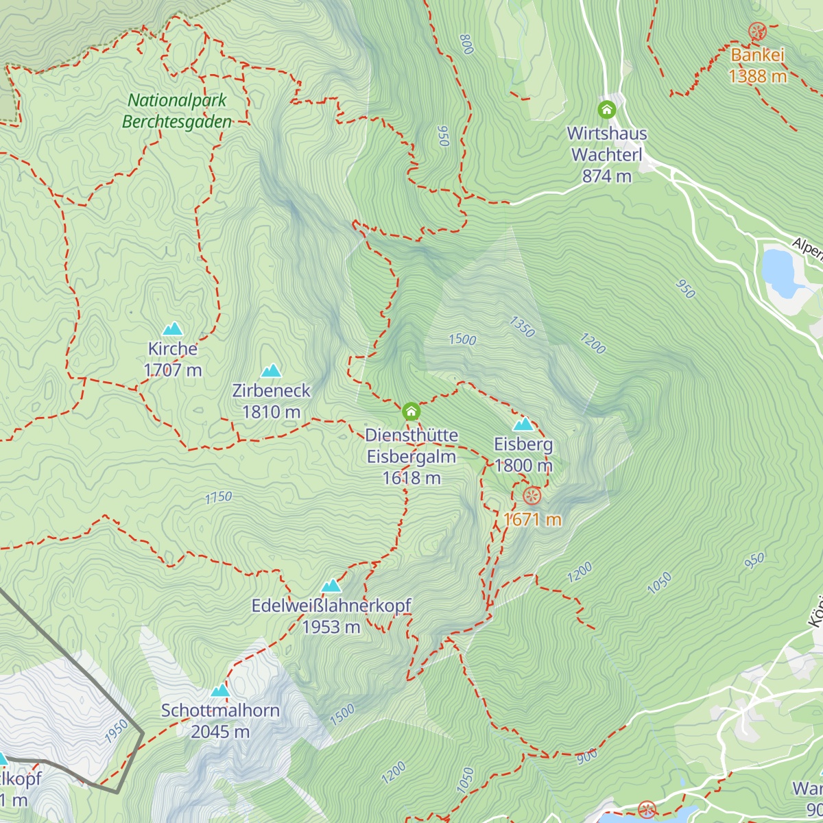 Diensthütte Eisbergalm map