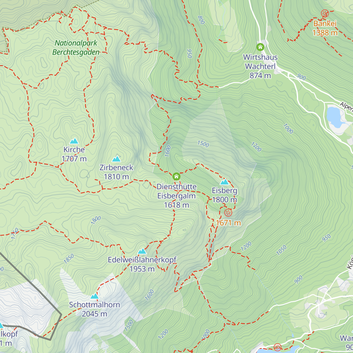 Diensthütte Eisbergalm map