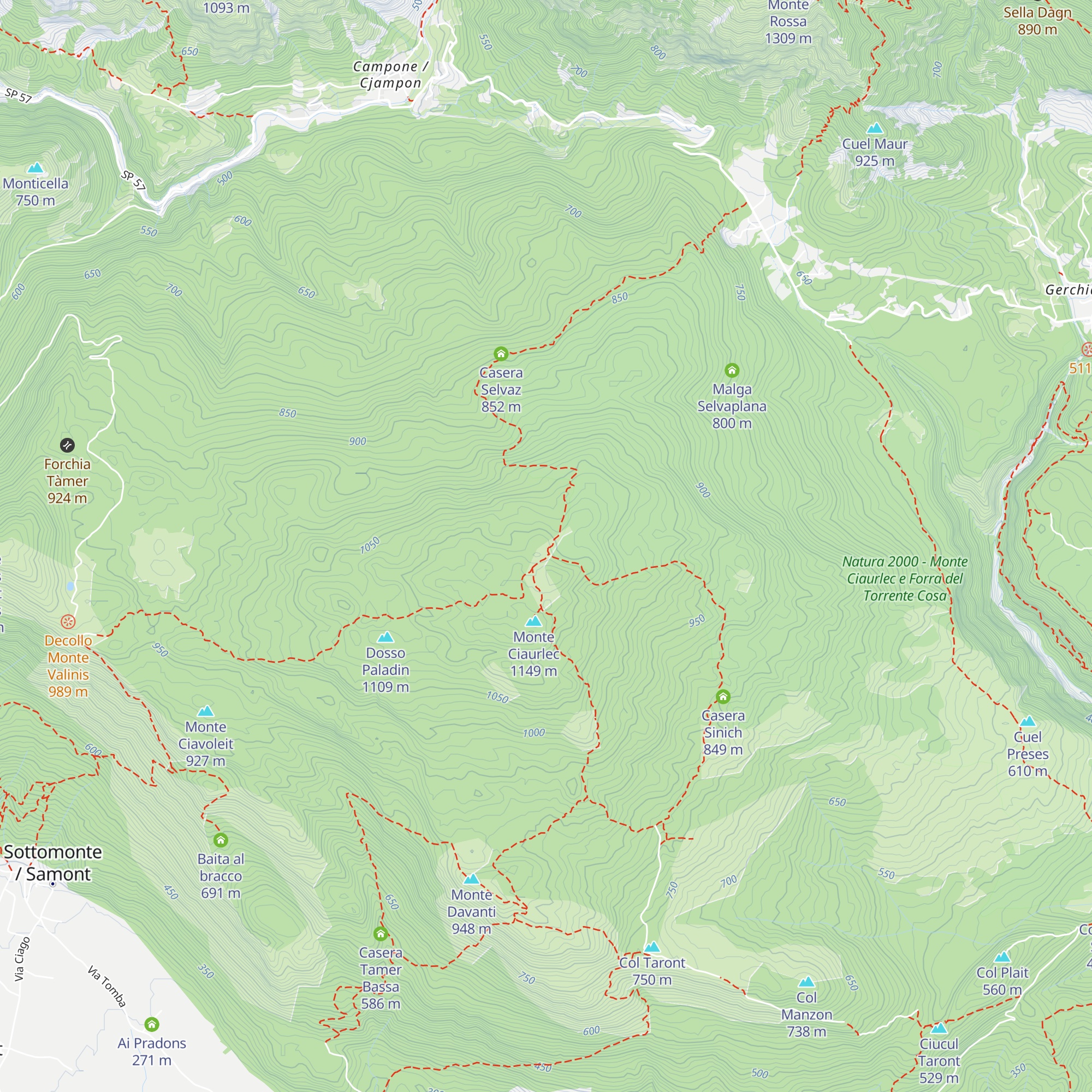 Casera Tamer Alta map