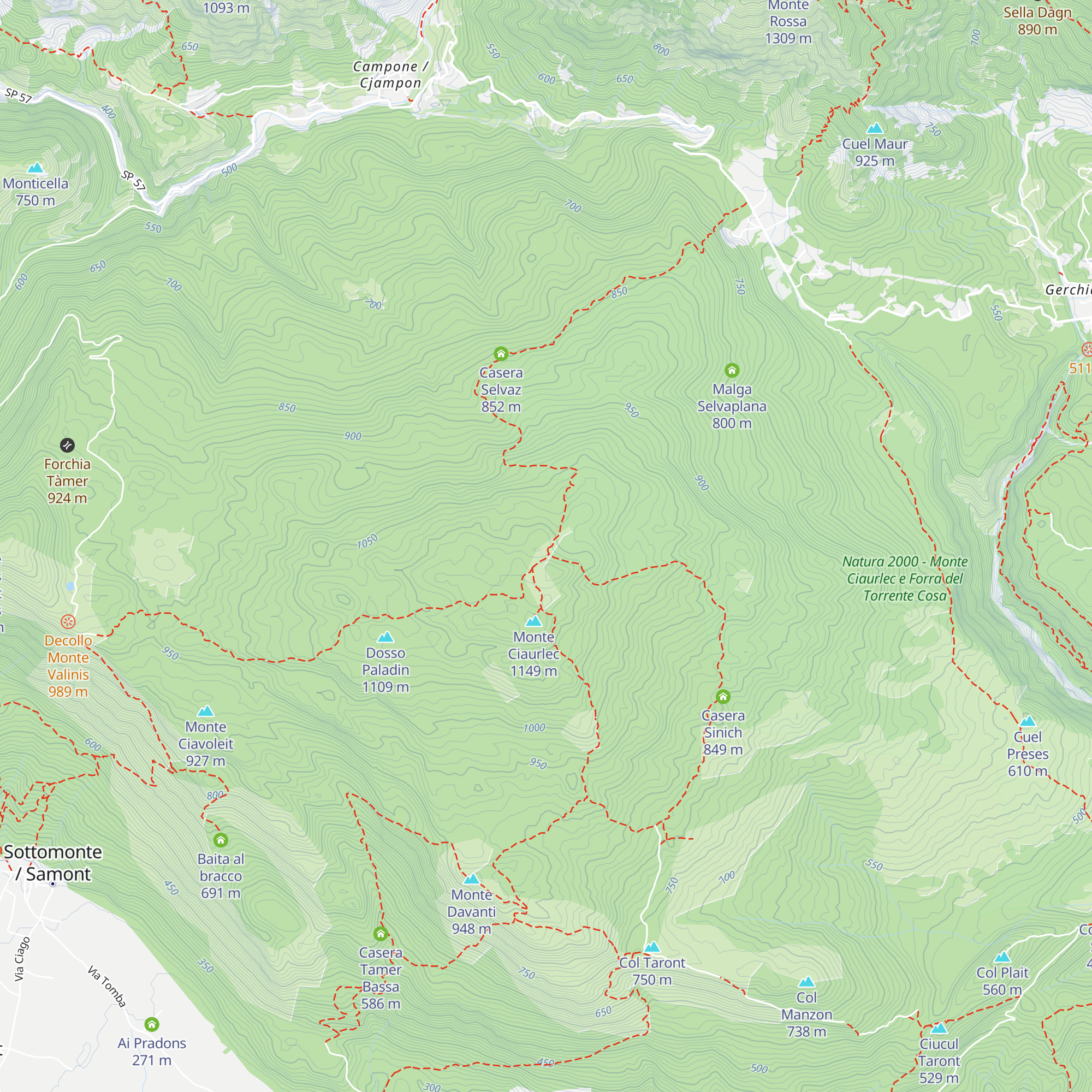 Casera Tamer Alta map