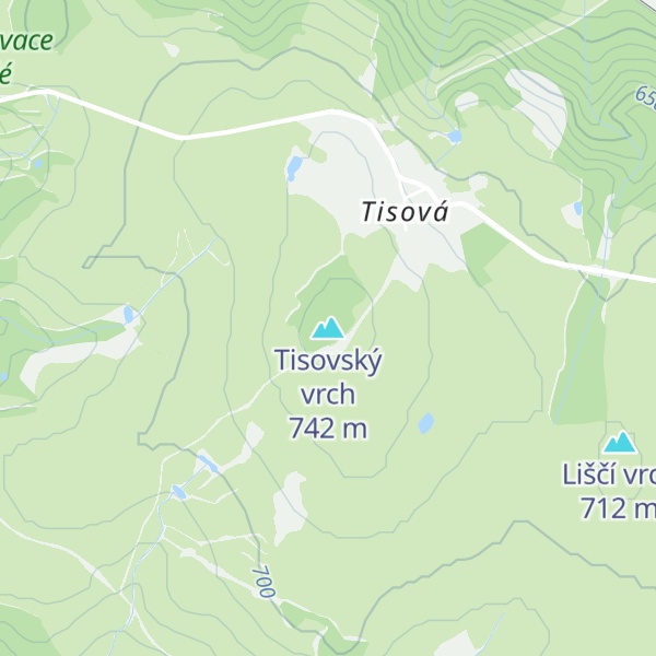 Map of Tisovský vrch