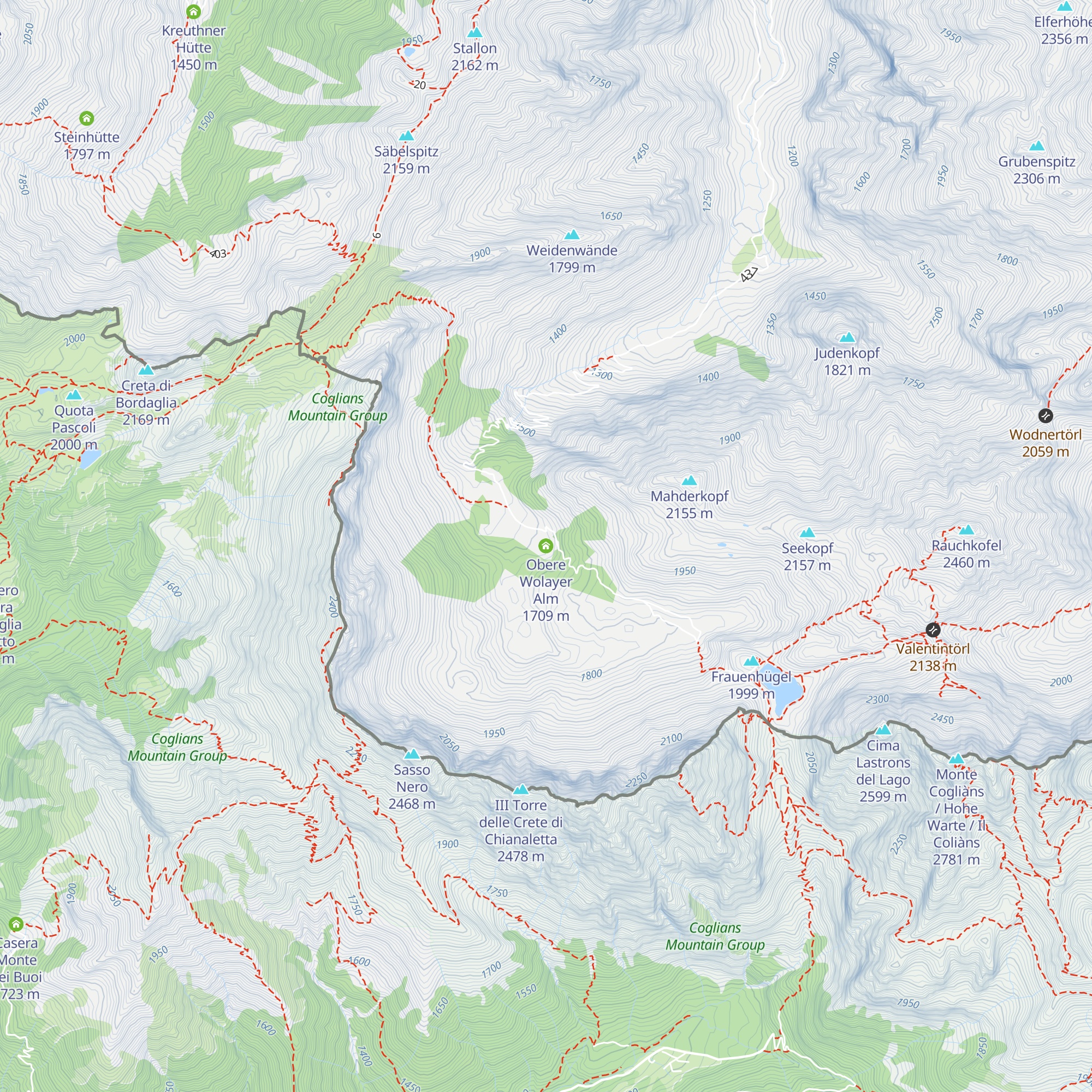 Obere Wolayer Alm map