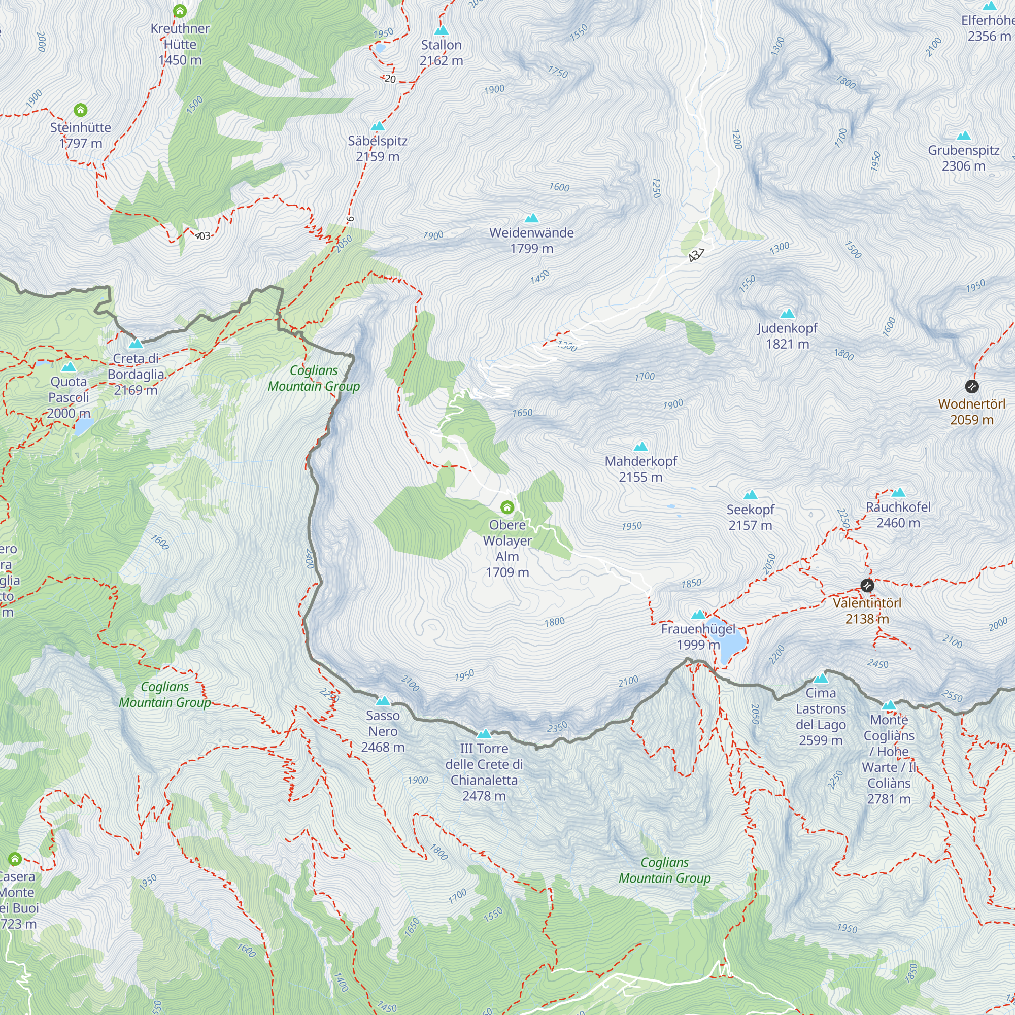 Obere Wolayer Alm map