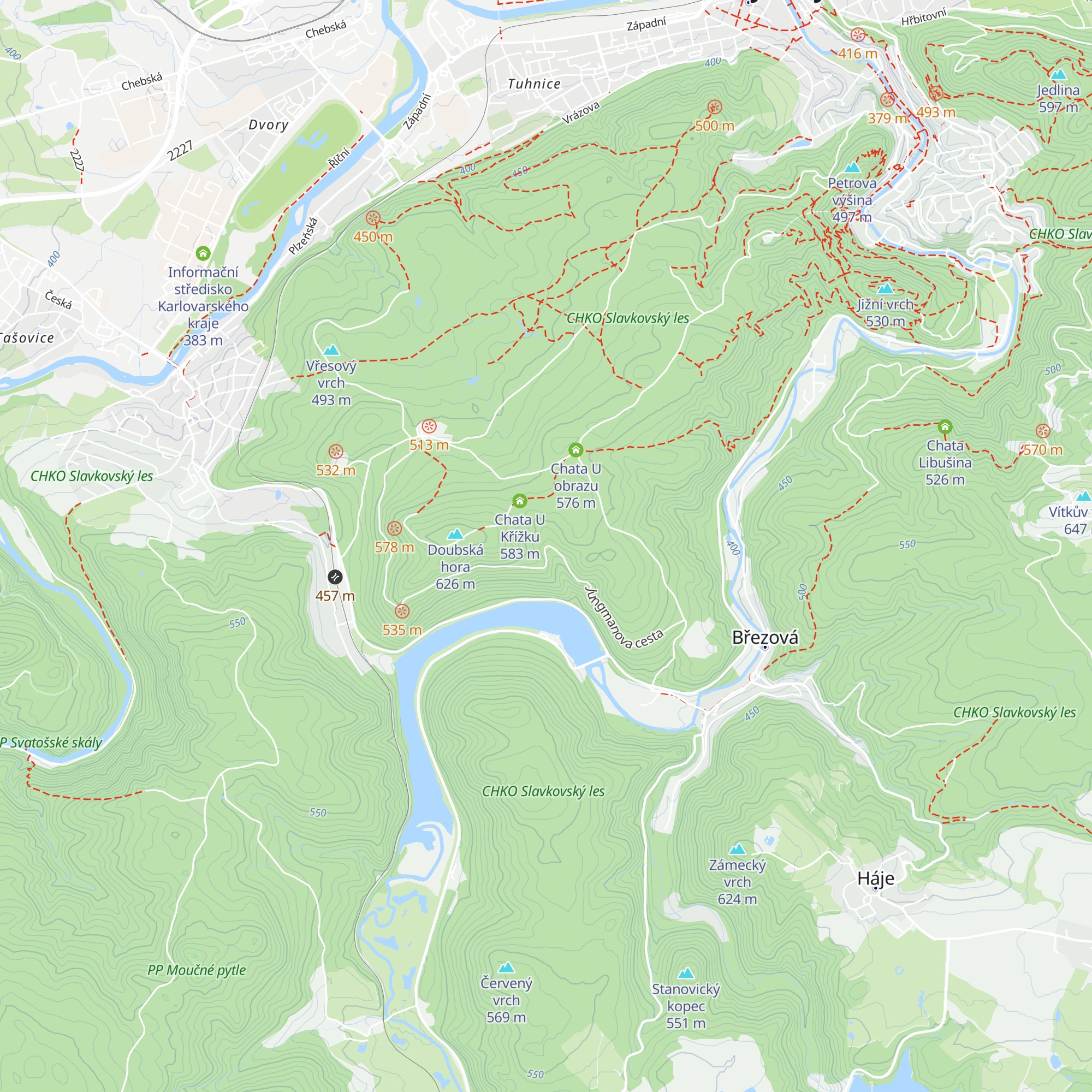 Chata Na výsluní map