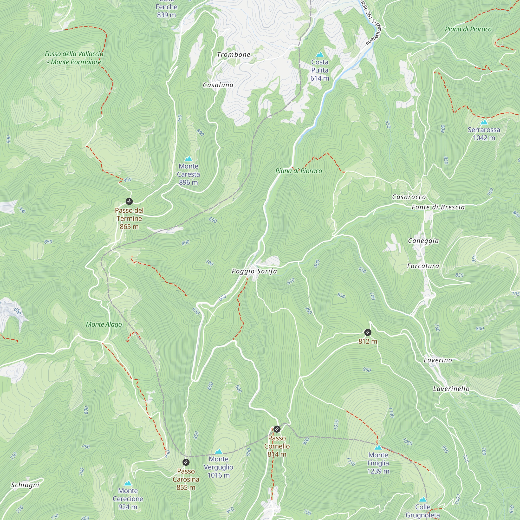 Rifugio Monte Pennino map