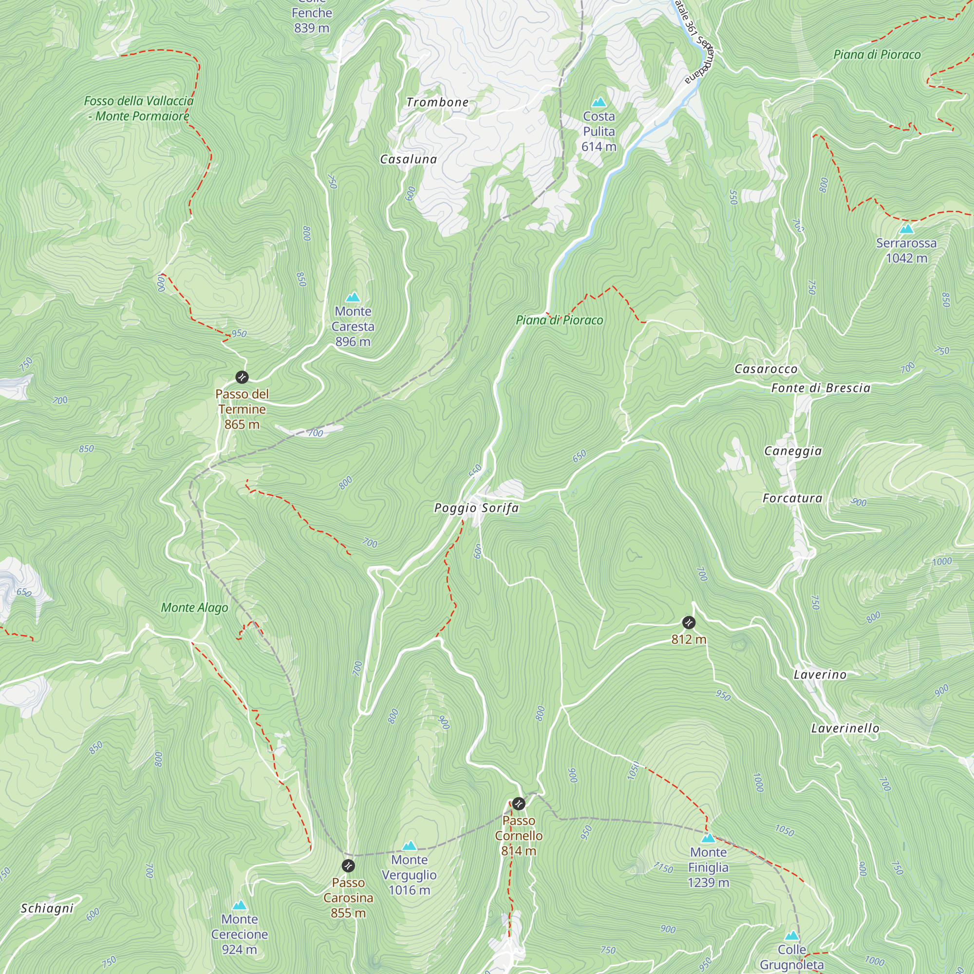 Rifugio Monte Pennino map