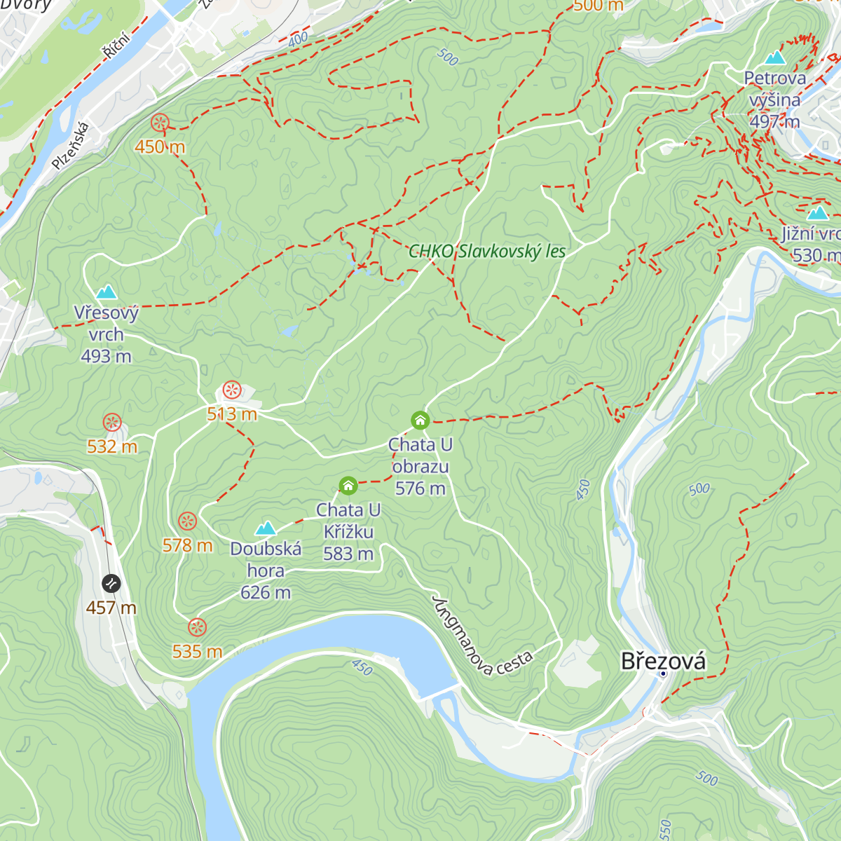 Chata U obrazu map