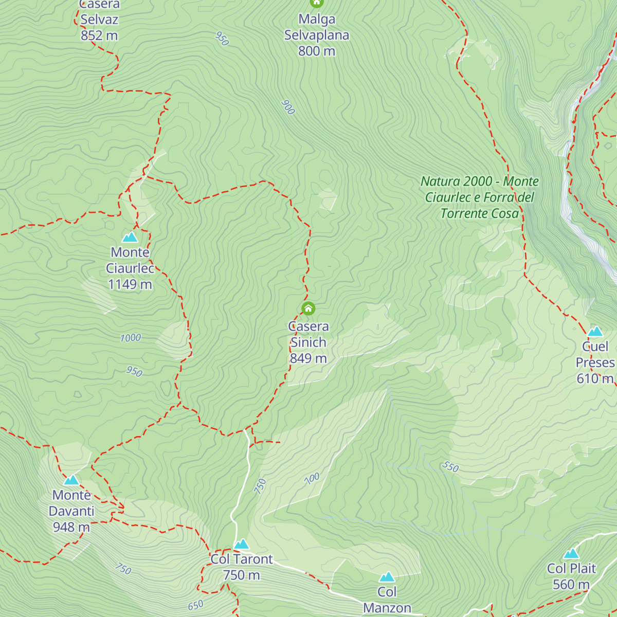 Casera Sinich map