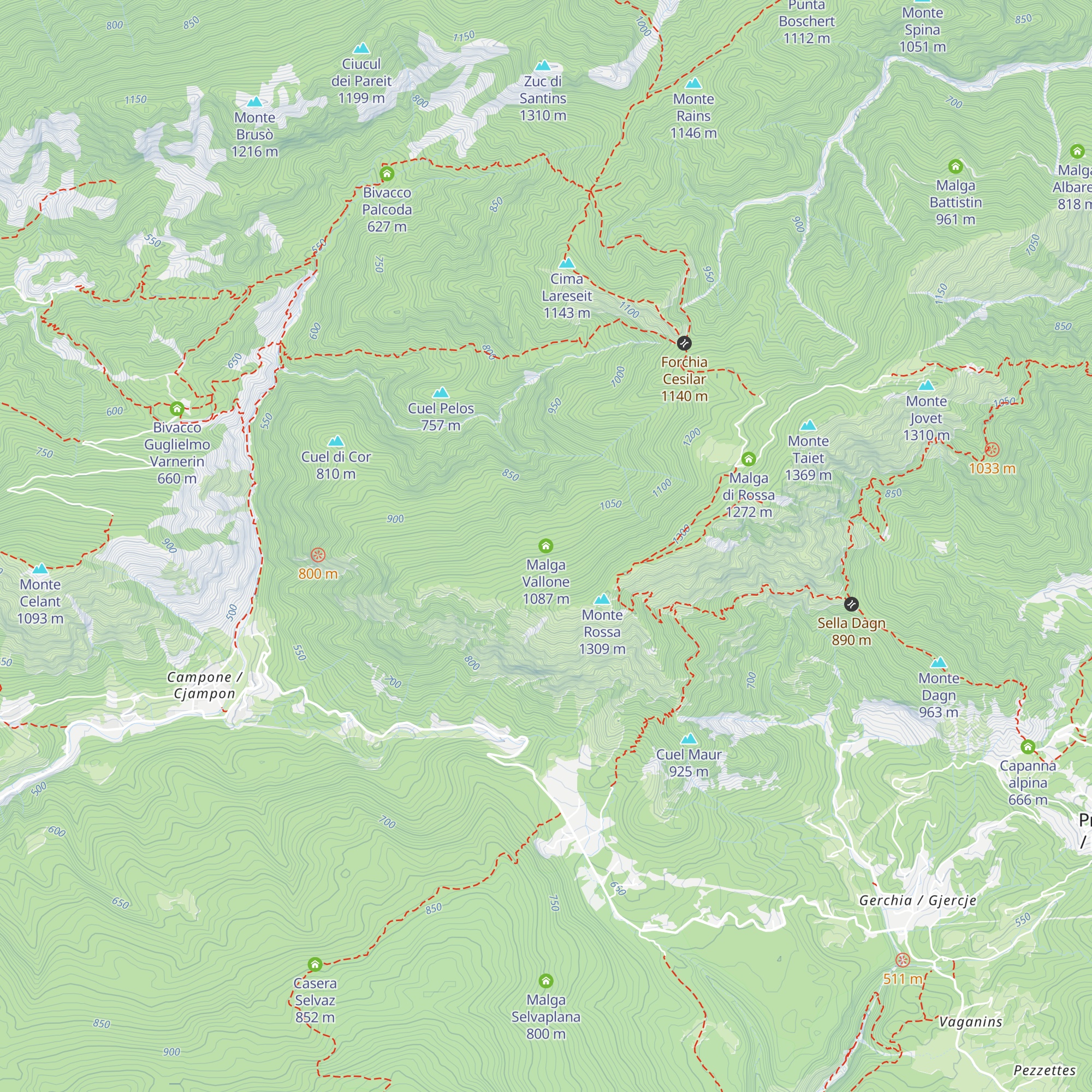 Malga Vallone map