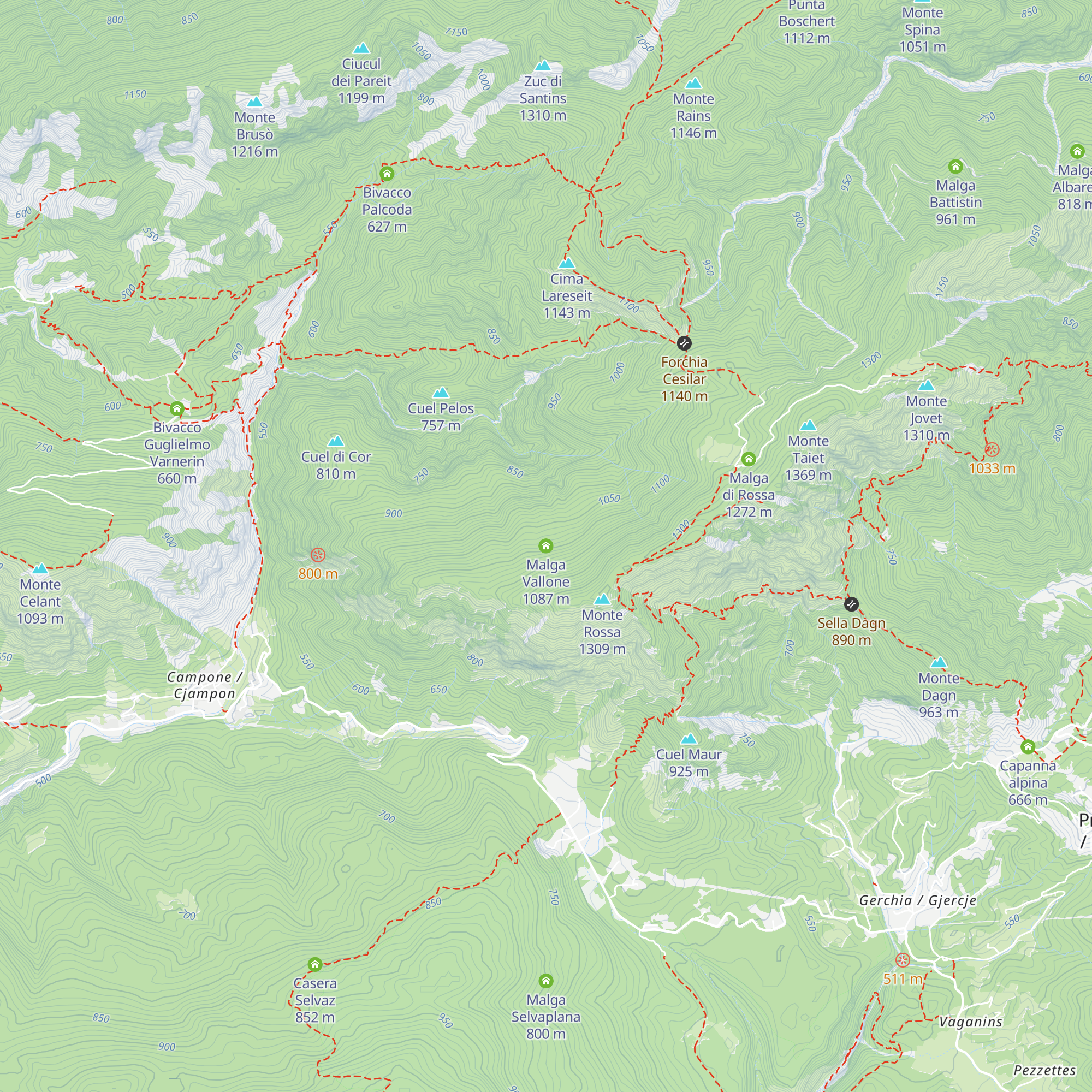 Malga Vallone map