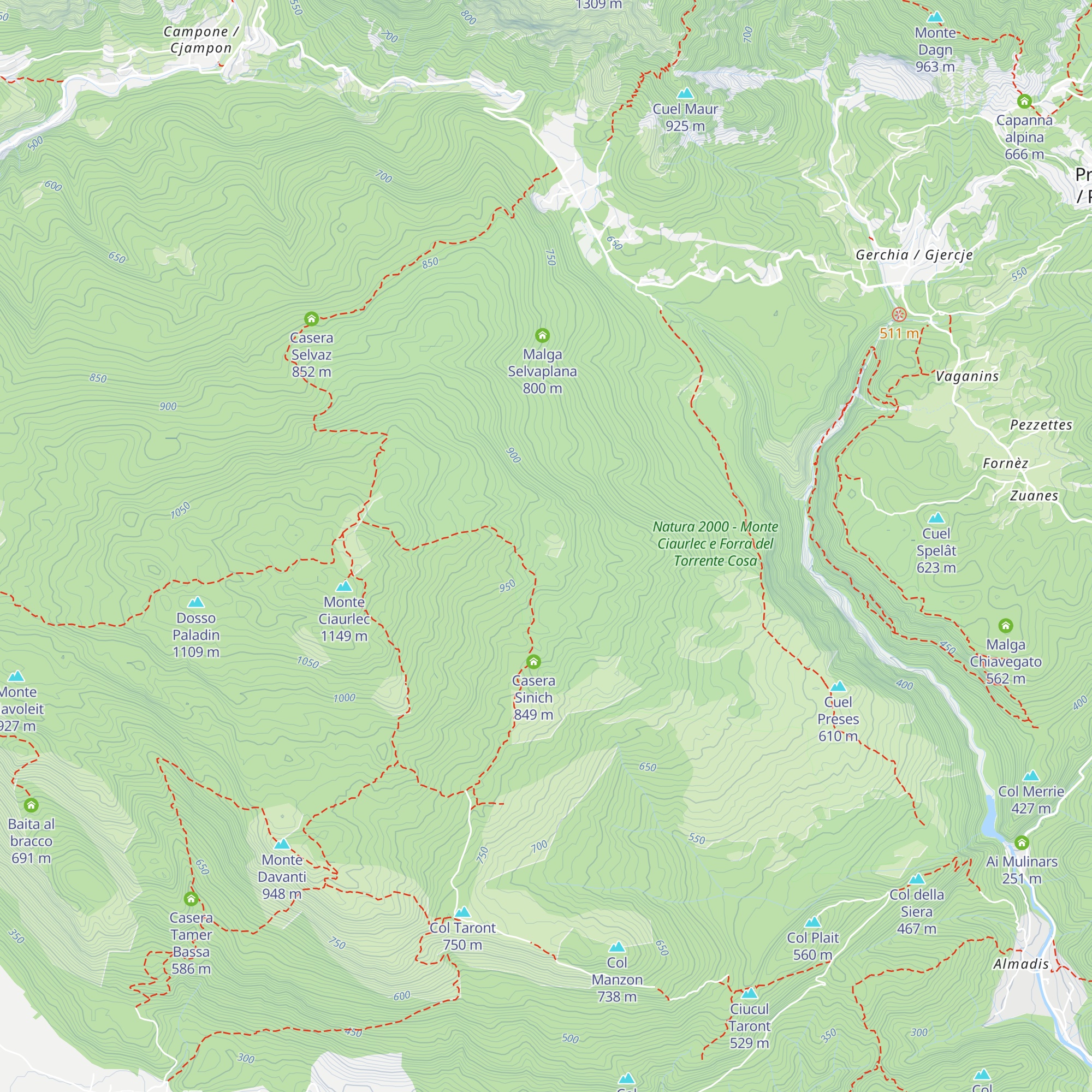 Malga Golf map