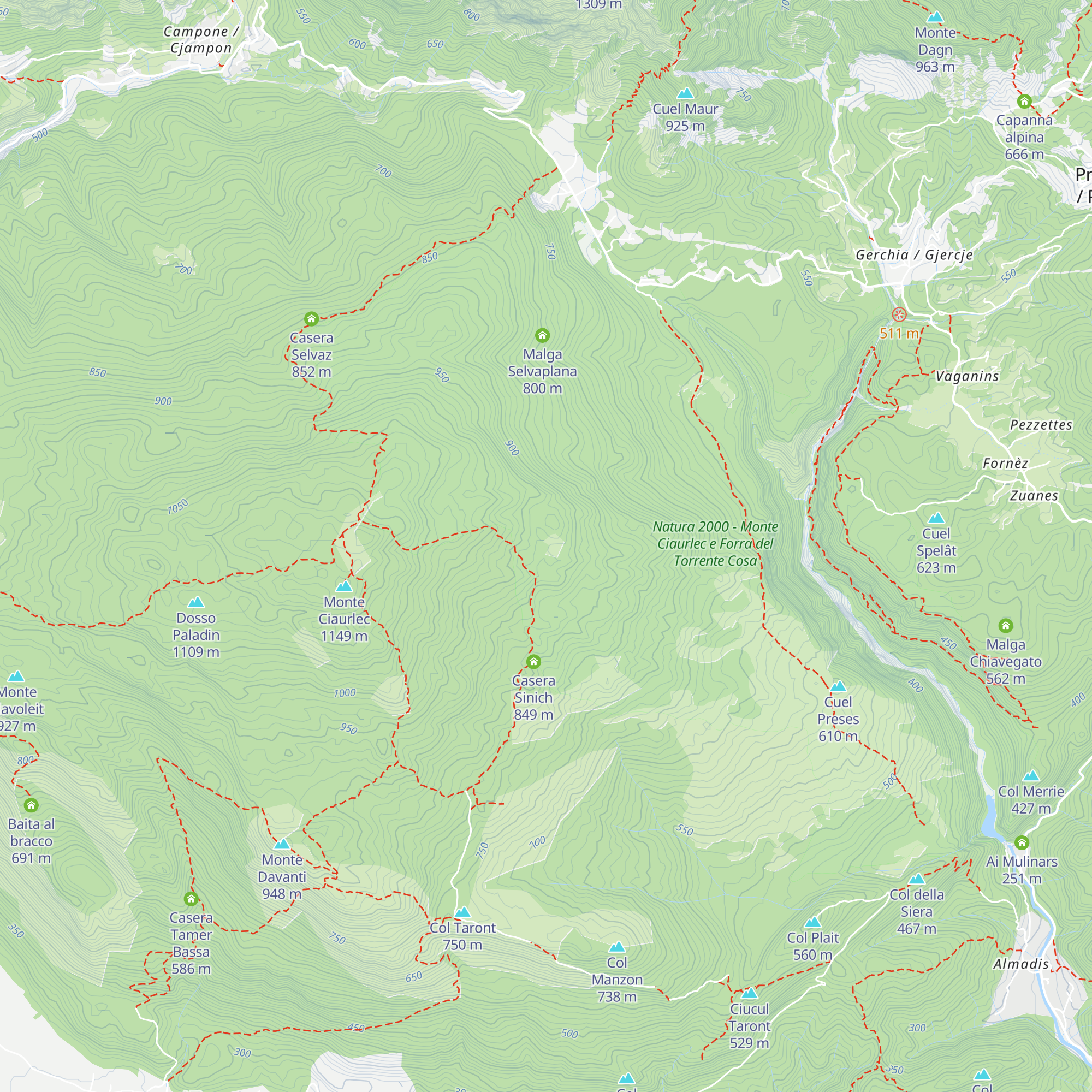 Malga Golf map