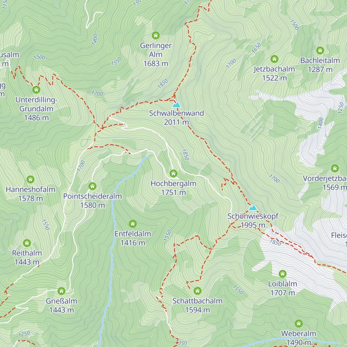 Hochbergalm map