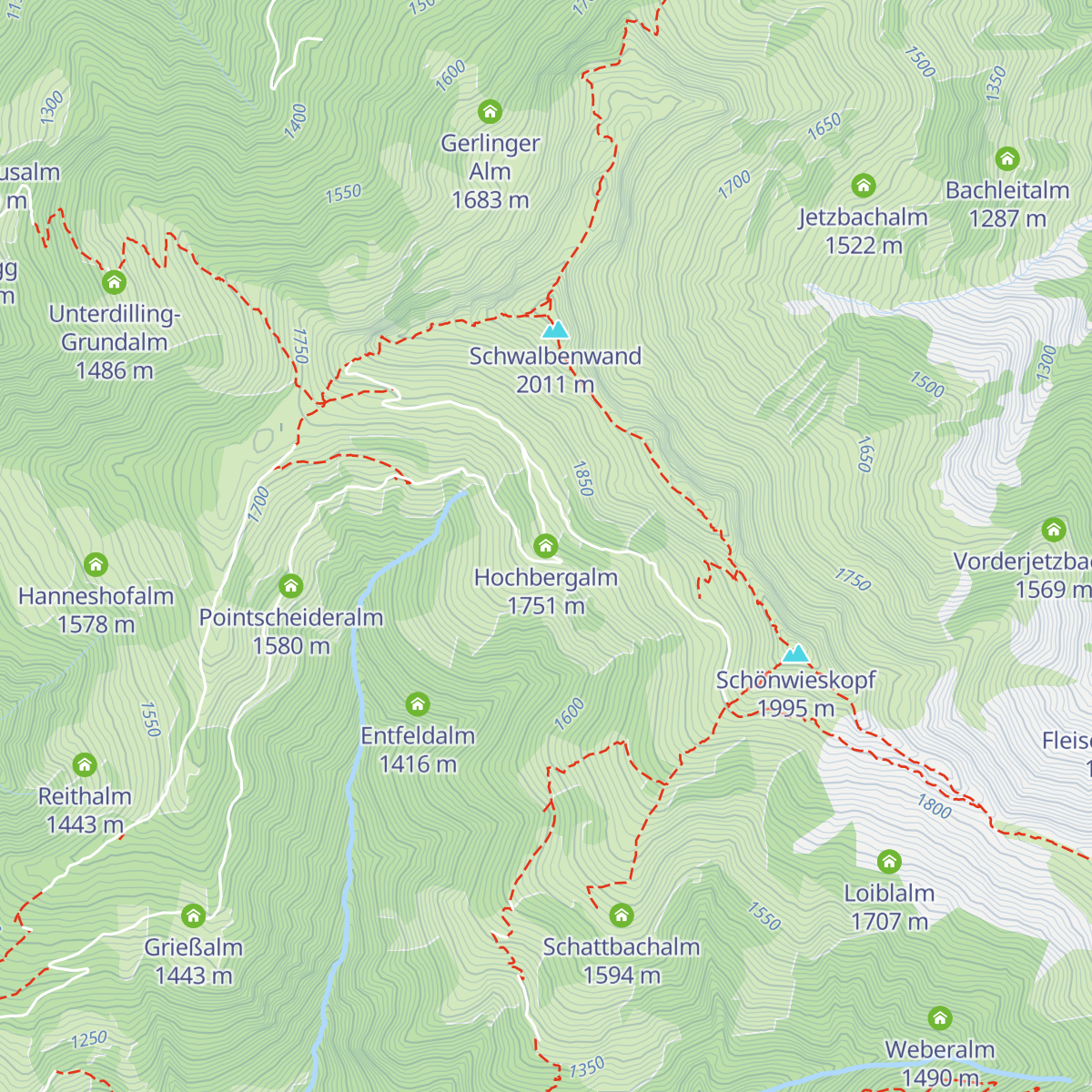 Hochbergalm map