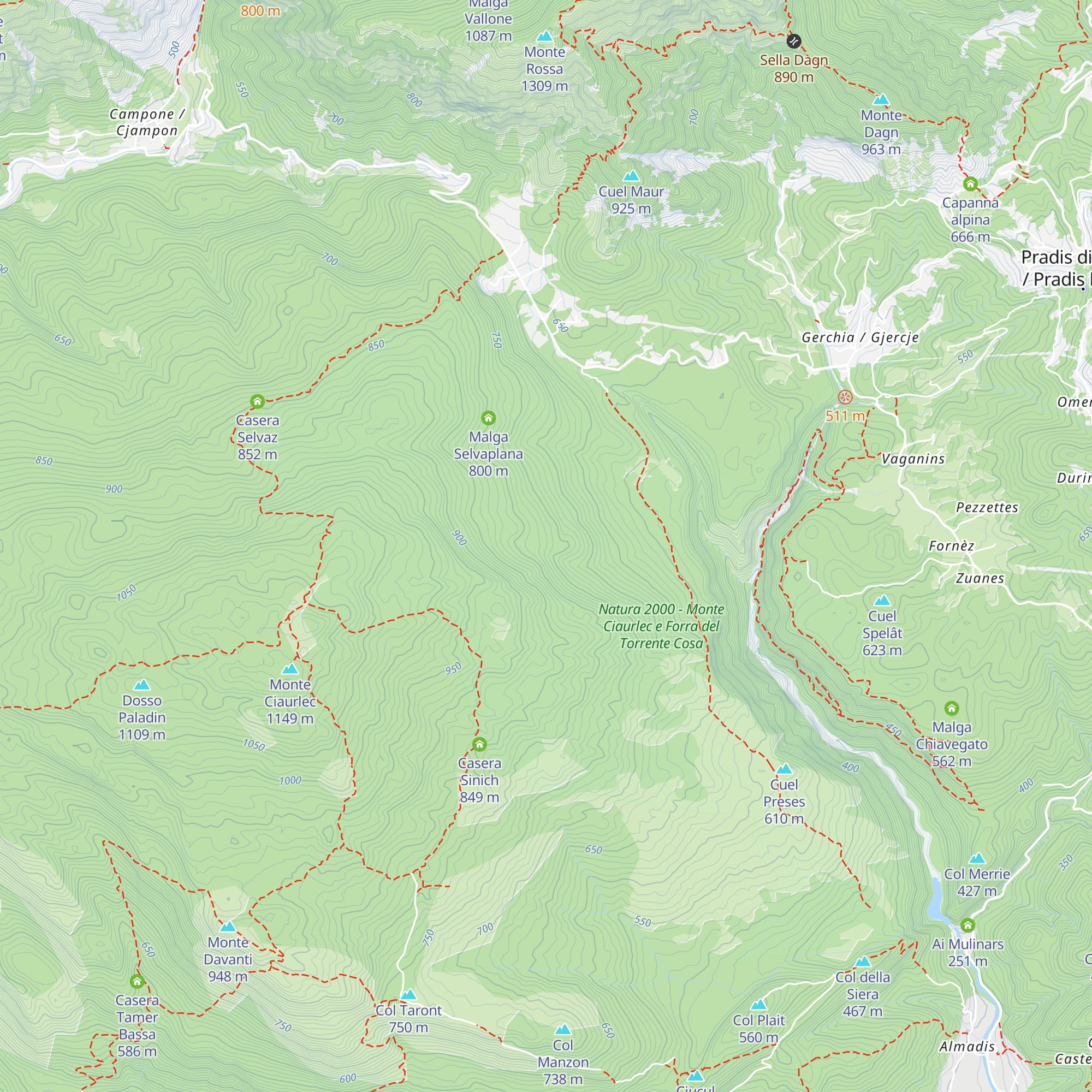 Malga Favidal map
