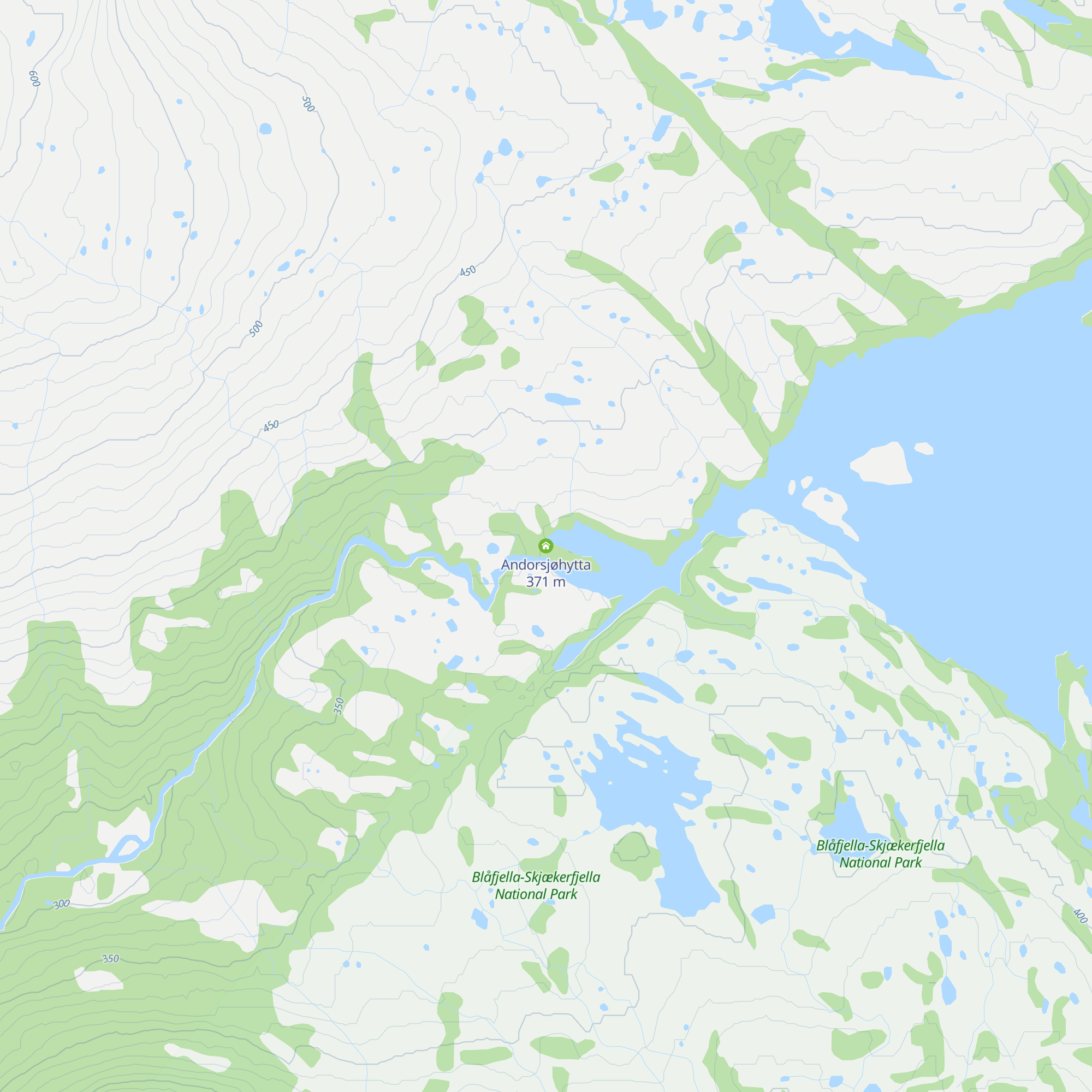 Andorsjøhytta map