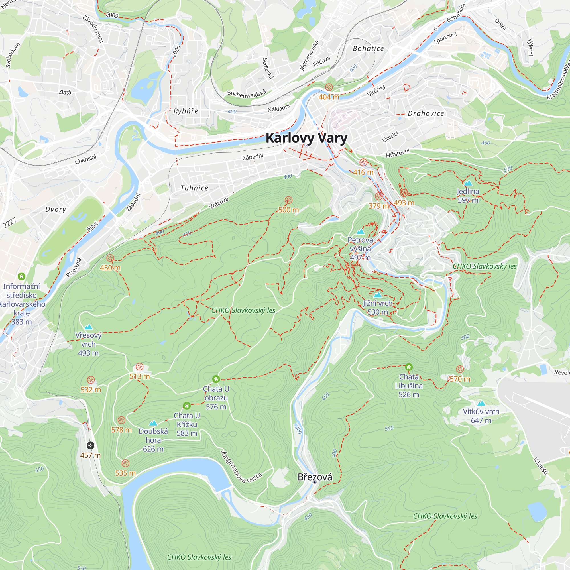 Chata Lesní pobožnost map