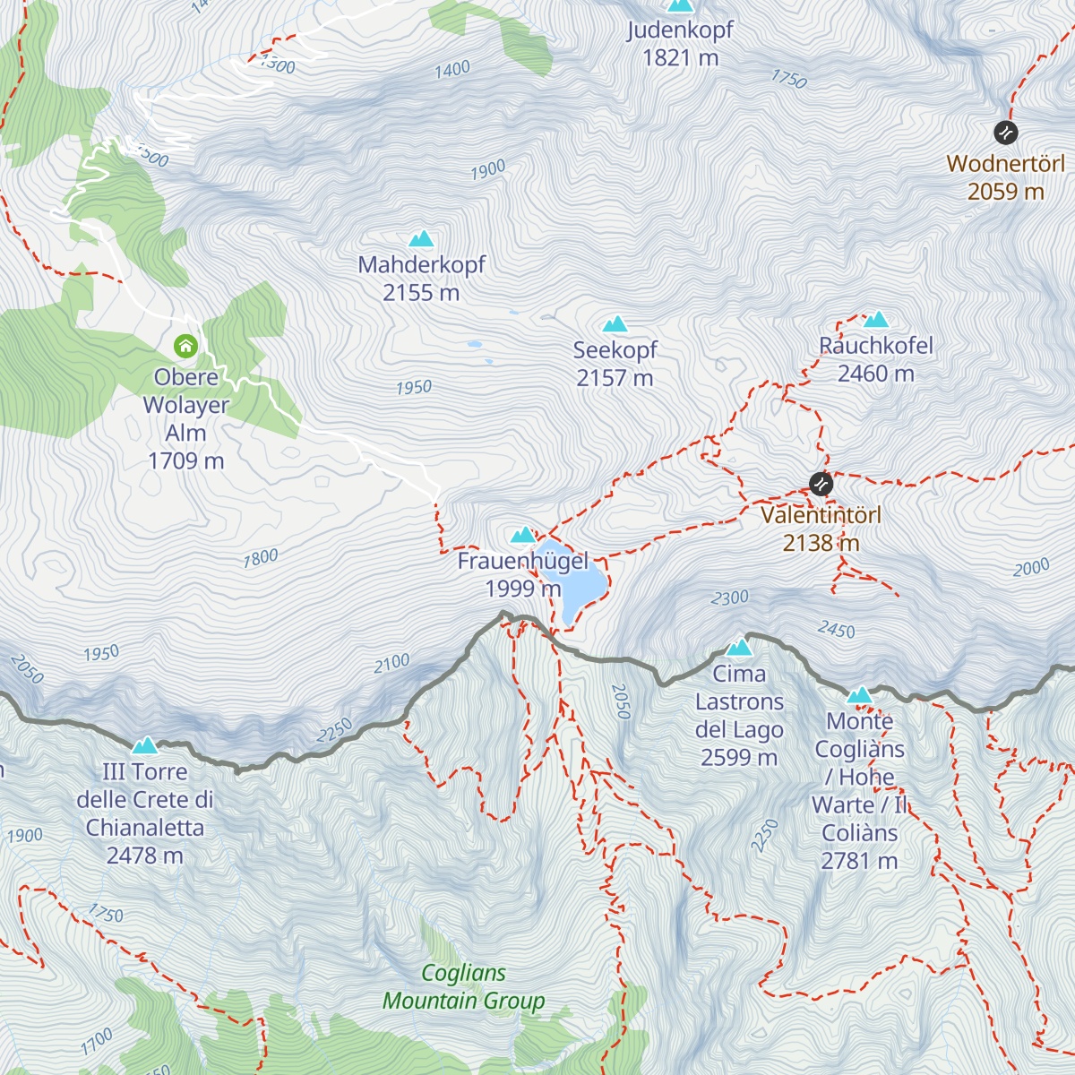 Wolayerseehütte map