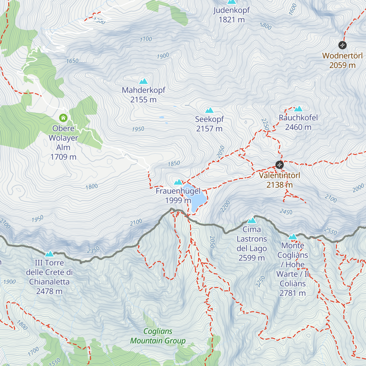 Wolayerseehütte map