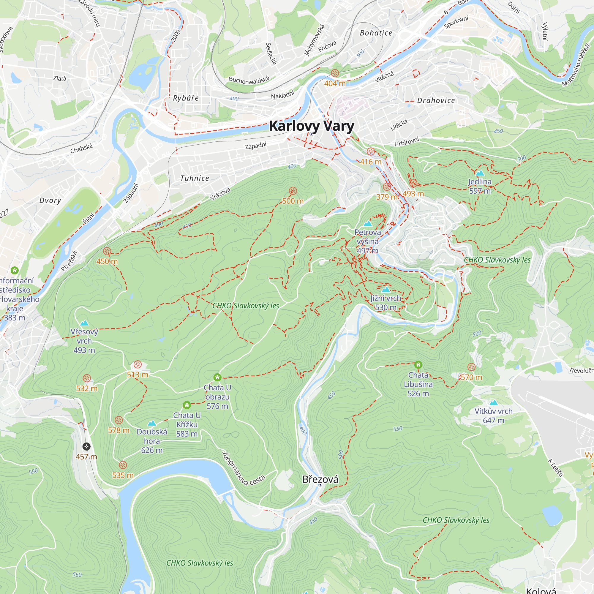 Chata Přátelství map